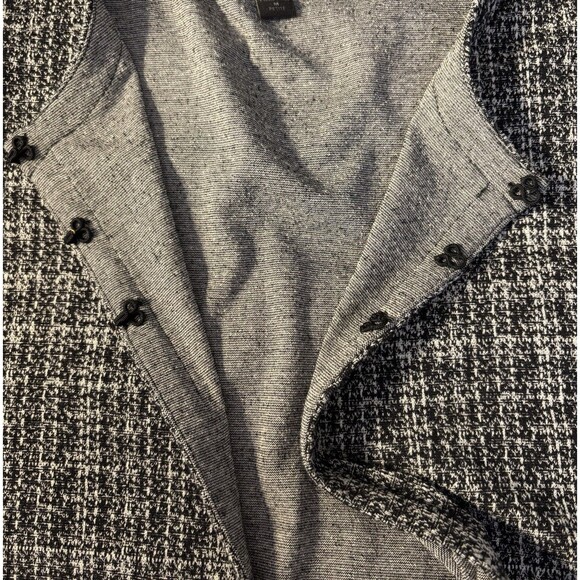 J JILL Wearever Black White 3-Hook Closure Cardigan Medium Lightweight Stretch - Picture 8 of 12